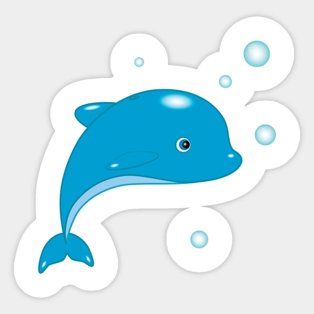 Dolphin baby Sticker by EvaMok88